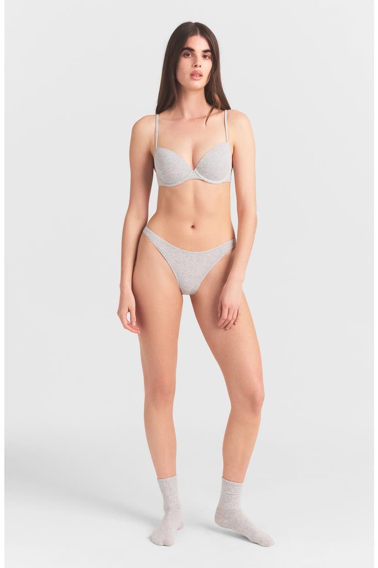 Everyday Cotton Thong, Alternate, color, LIGHT HEATHER GREY