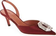 Amina Muaddi Camelia Crystal Buckle Slingback Pump