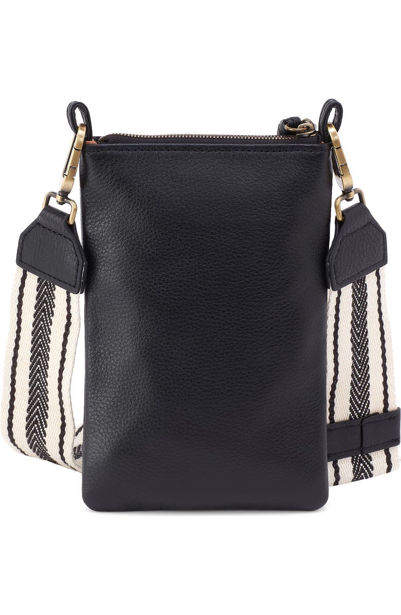 HOBO Cass Leather Phone Crossbody Bag, Alternate, color, Black