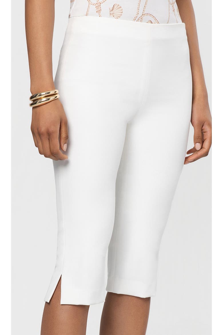Rosina Crepe Capri Pants, Alternate, color, White