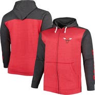 FANATICS Men's Fanatics Branded Heathered Red/Heathered Black Chicago Bulls Big & Tall Down and Distance Full-Zip Hoodie