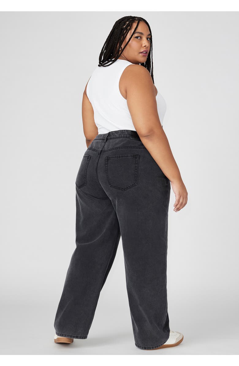 ELOQUII The Yvette Rigid Wide Leg Jean, Alternate, color, Black Rinse