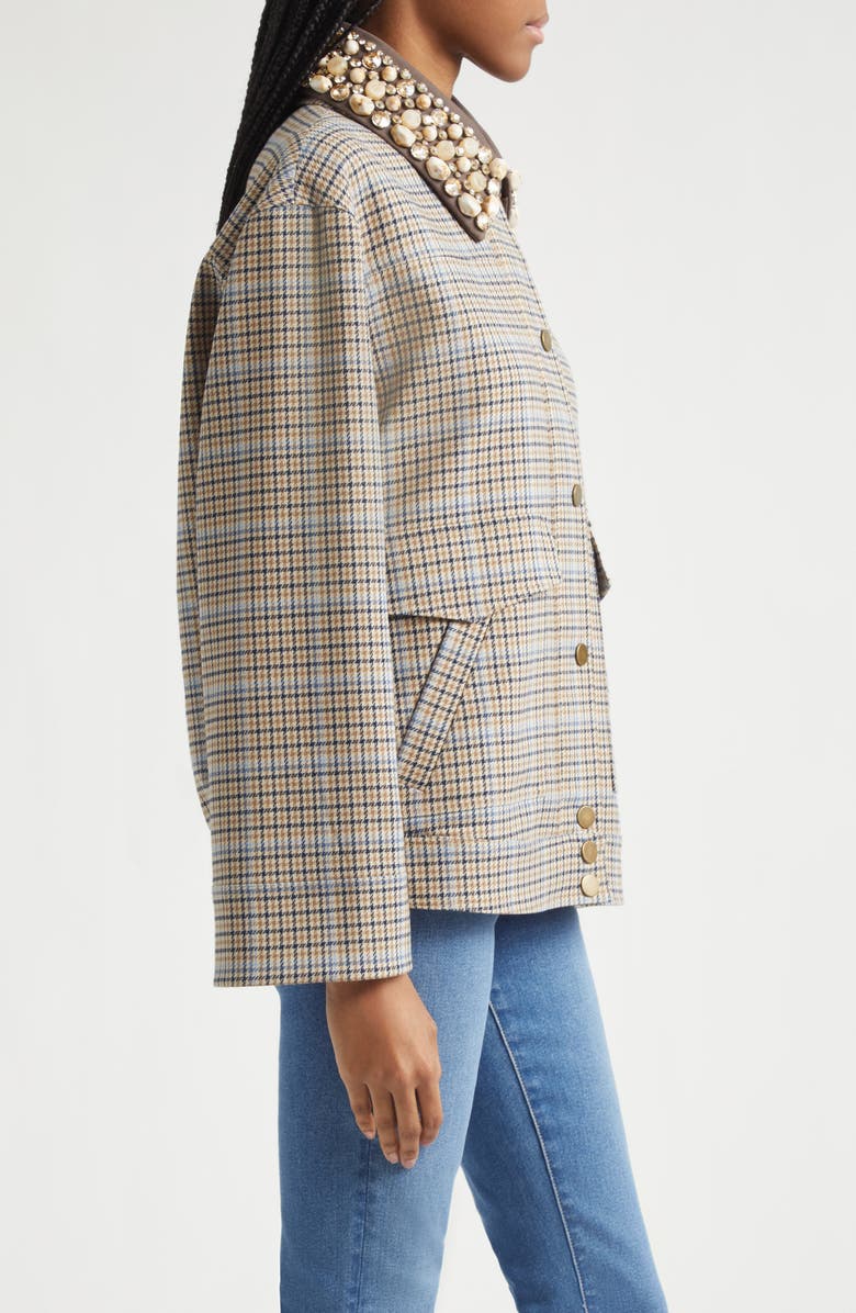 Veronica Beard Kasper Plaid Chore Jacket, Alternate, color, Brown Multi