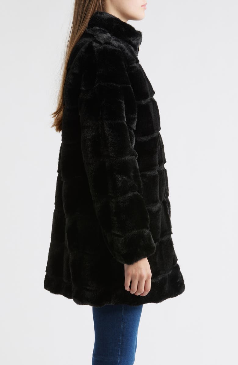 Via Spiga Wavy Reversible Faux Fur Quilted Coat, Alternate, color,