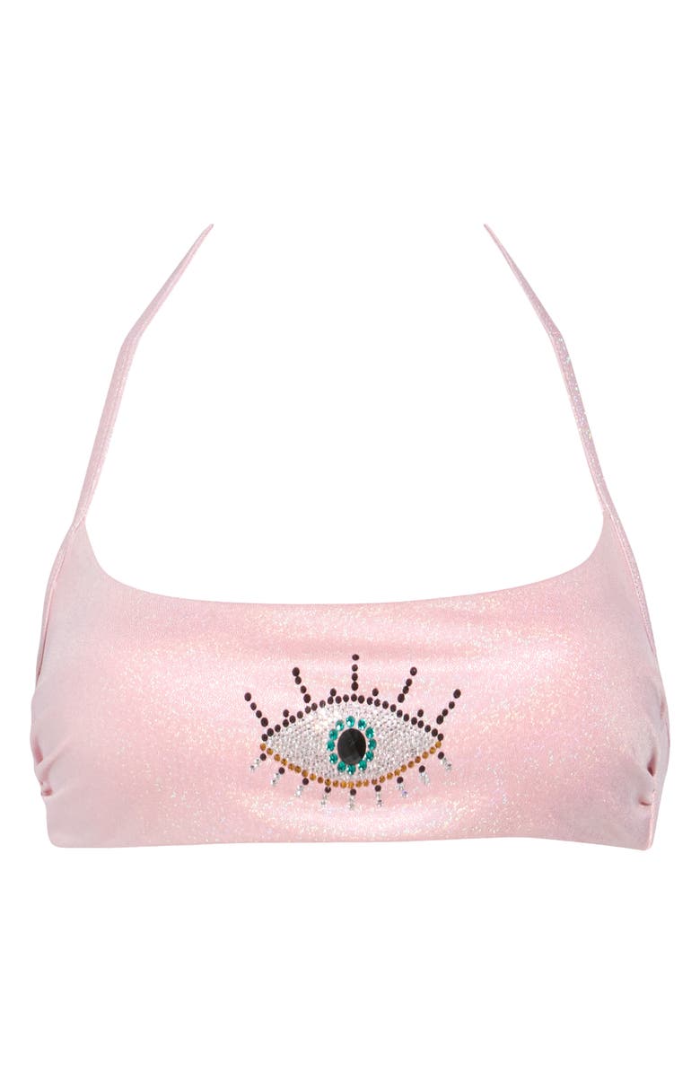 Kurt Geiger London Rhinestone Eye Bikini Top, Alternate, color, 