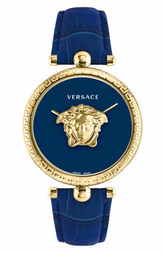 Versace Palazzo Empire Two Hand Quartz Leather Strap Watch, 39mm