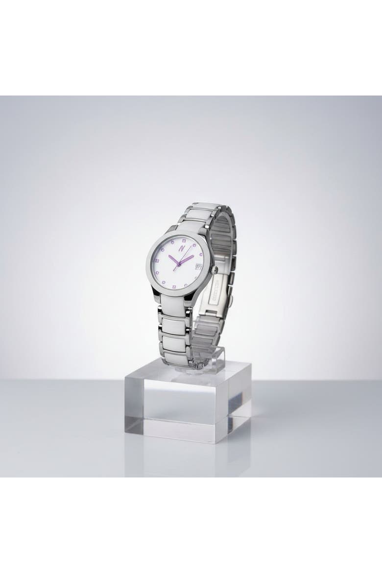 Petite Link Purple Reign Ceramic Bracelet Watch, 34MM, Alternate, color, White/Silver/ Purple