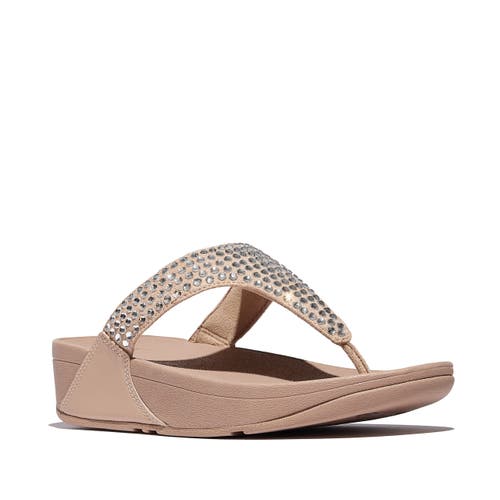 Fitflop Lulu Maxi-crystal Toe-post Sandals In Brown