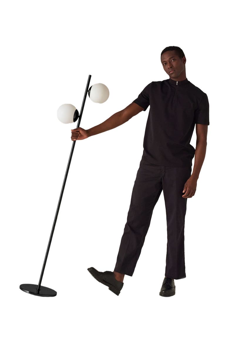 Sphere 65" LED Contemporary Tree Floor Lamp with Frosted Glass Globes, Alternate, color, Classic Black
