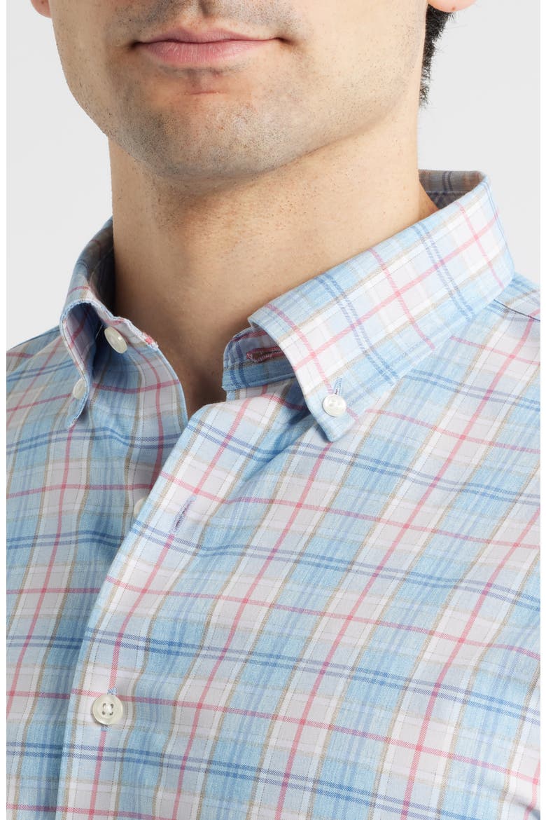 Lanes Plaid Button-Down Shirt, Alternate, color, MALIBLU