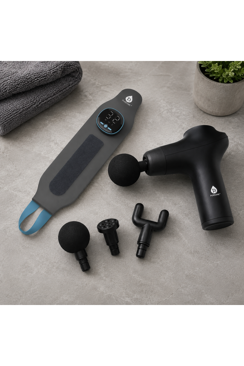 EMS Wrist Massager & 3-Speed Massage Gun, Alternate, color, Black