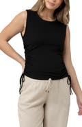 Ripe Maternity Jodie Ruched Rib Tank  Black