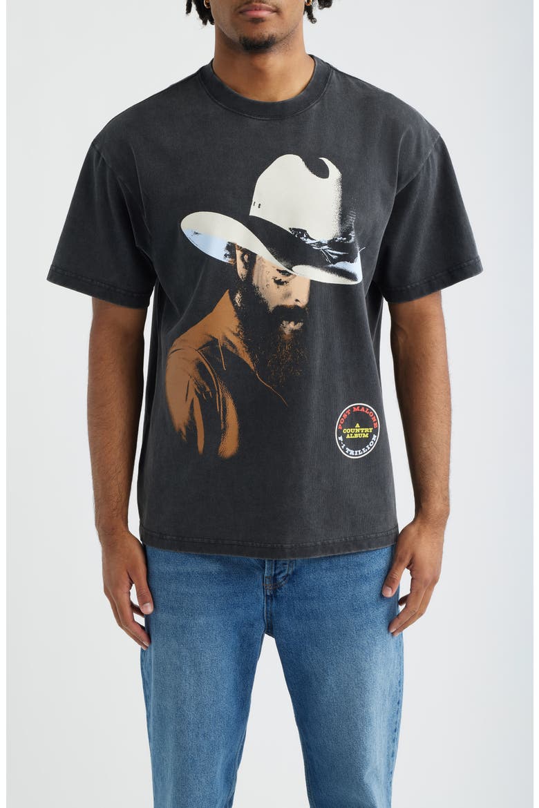 Oversize Post Malone F-1 Trillion Graphic T-Shirt, Main, color, WASHED BLACK