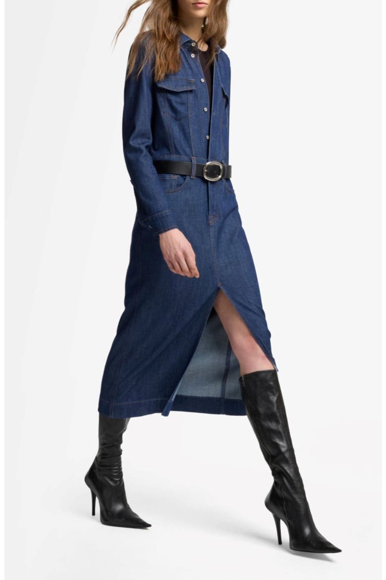Long Sleeve Denim Midi Dress, Alternate, color, HALONA