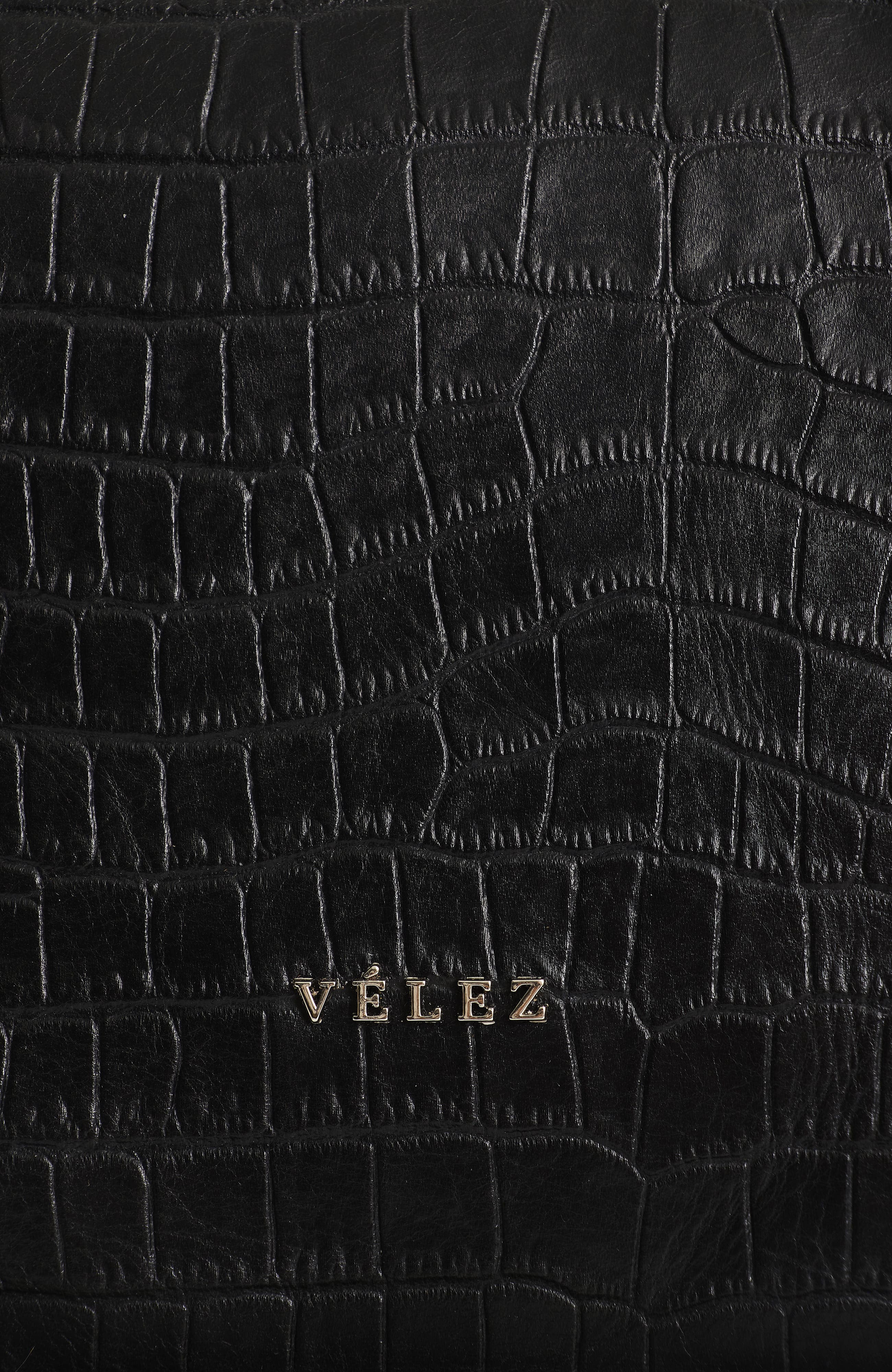 Velez Embossed Leather Backpack, Alternate, color, Black