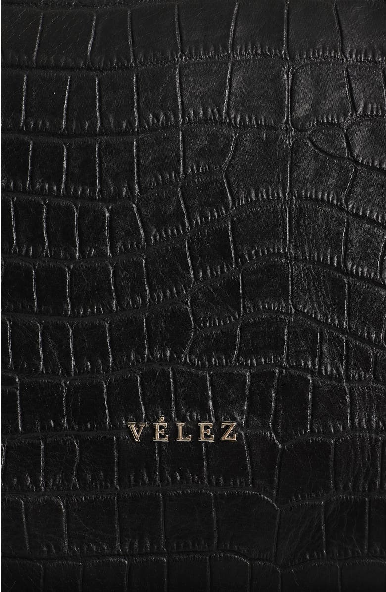 Velez Embossed Leather Backpack, Alternate, color, Black
