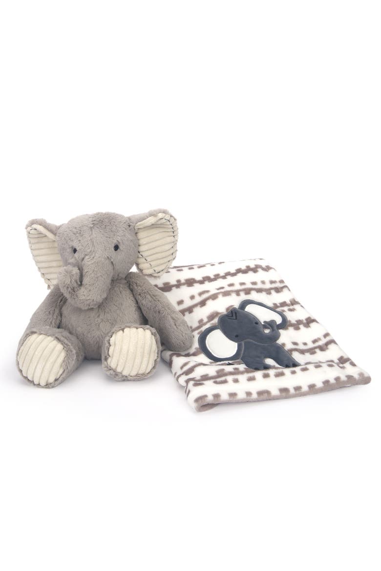 Blanket & Plush Luxury Newborn Baby Gift Set - Elephant, Alternate, color, Gray