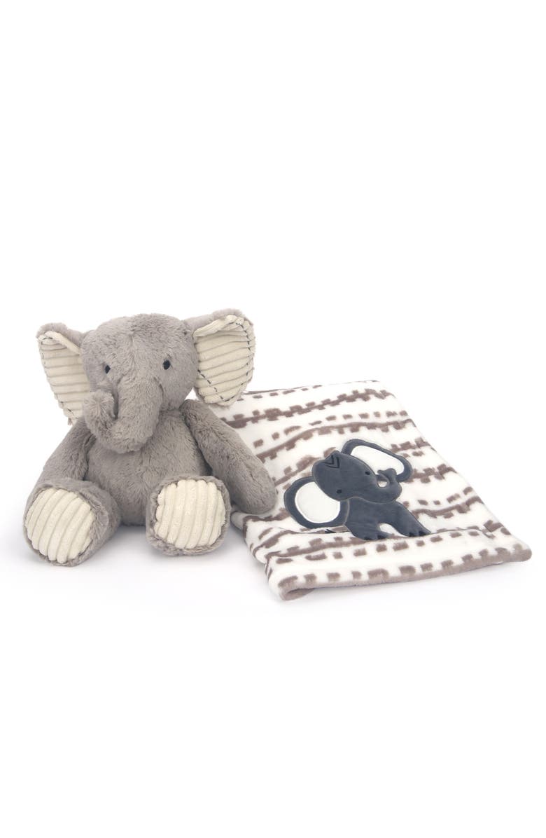 Lambs & Ivy Blanket & Plush Luxury Newborn Baby Gift Set - Elephant, Alternate, color, Gray