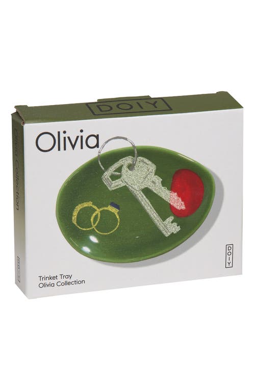 Doiy Olive Trinket Tray In Green
