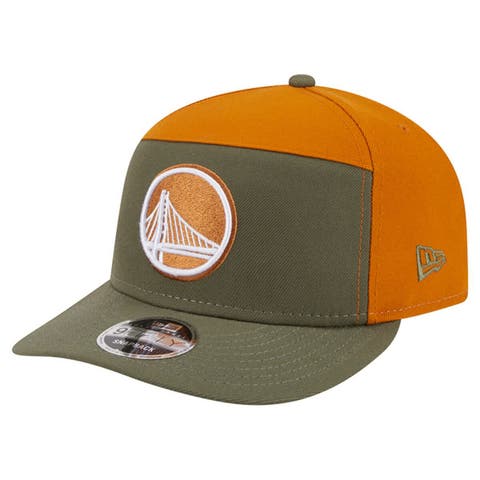 Men's New Era  Olive/Burnt Orange Golden State Warriors Two-Tone Color Pack Split Panel 9FIFTY Adjustable Hat
