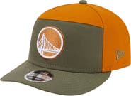 New Era Men's New Era  Olive/Burnt Orange Golden State Warriors Two-Tone Color Pack Split Panel 9FIFTY Adjustable Hat