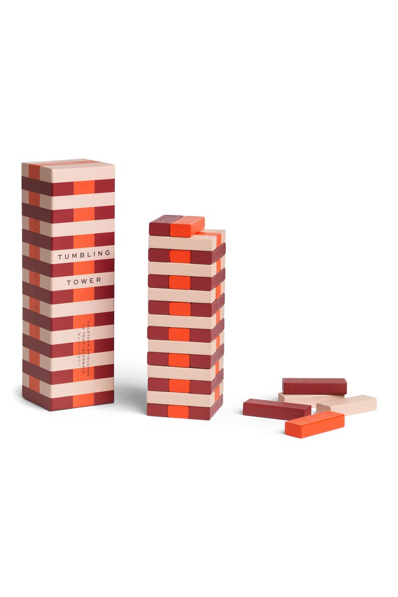 Tumbling Towers Game, Alternate, color, RED/ MULTI