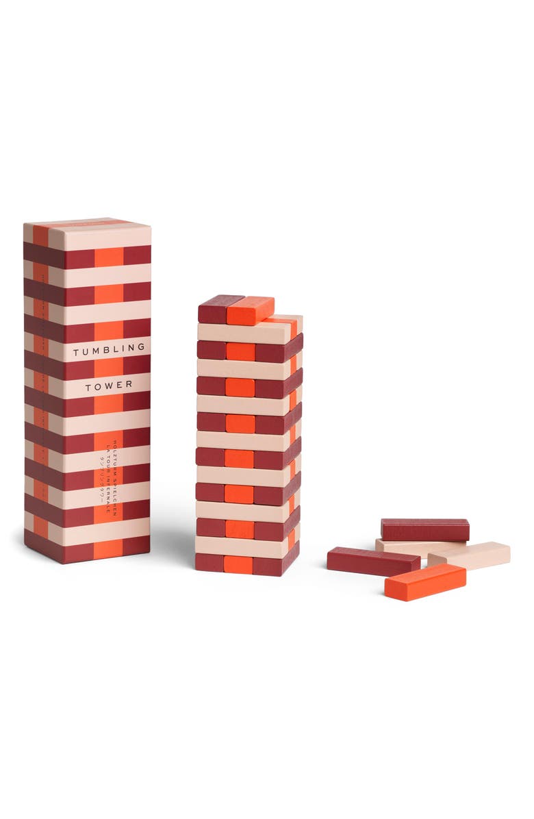 PRINTWORKS Tumbling Towers Game, Alternate, color, Red/ Multi