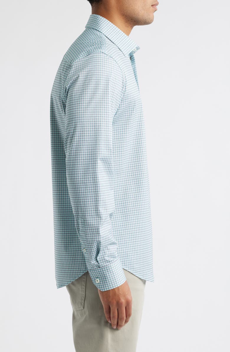 Bugatchi James OoohCotton<sup>®</sup> Gingham Button-Up Shirt, Alternate, color, Menthol