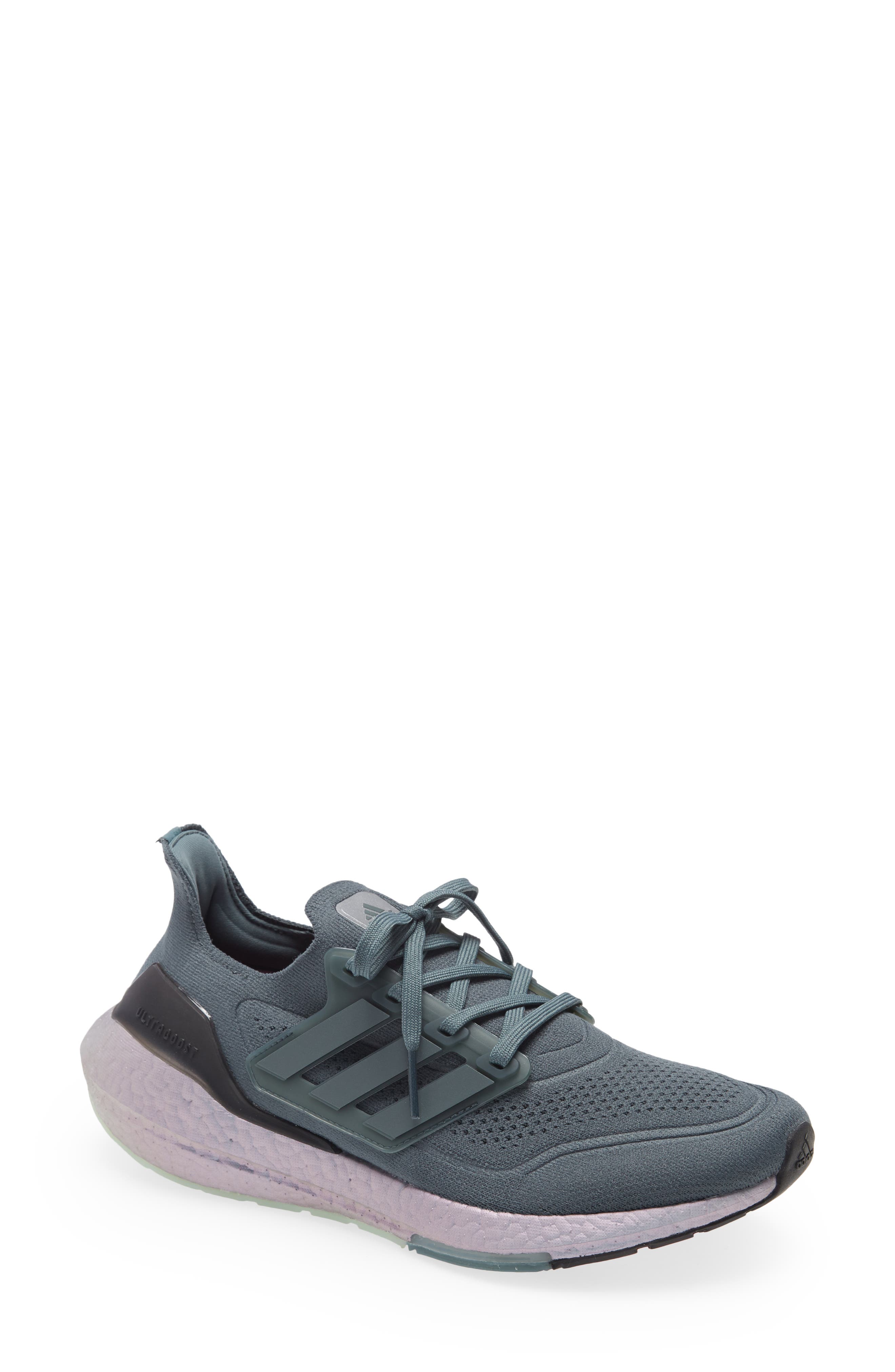 UltraBoost 21 Primeblue Running Shoe, Main, color, BLUE OXIDE/ HAZY GREEN