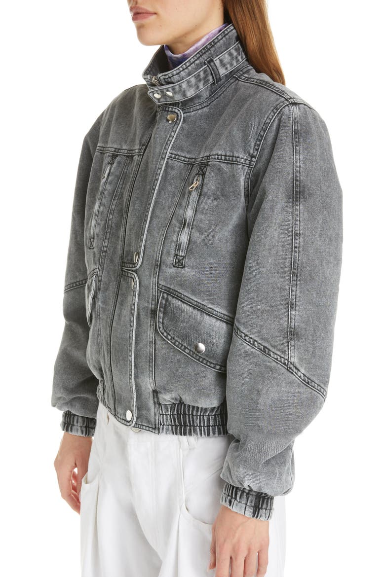 Vlasta Utility Nonstretch Denim Crop Jacket, Alternate, color, GREY