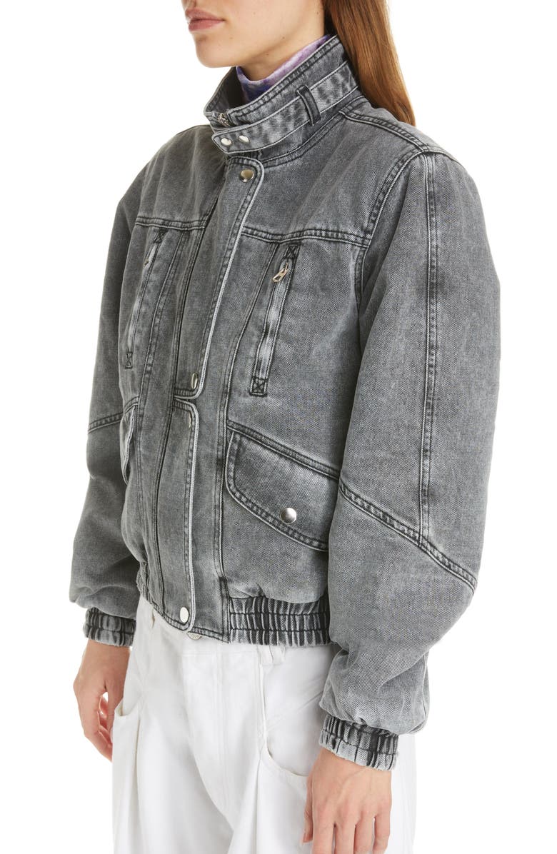 Isabel Marant Vlasta Utility Nonstretch Denim Crop Jacket, Alternate, color, 