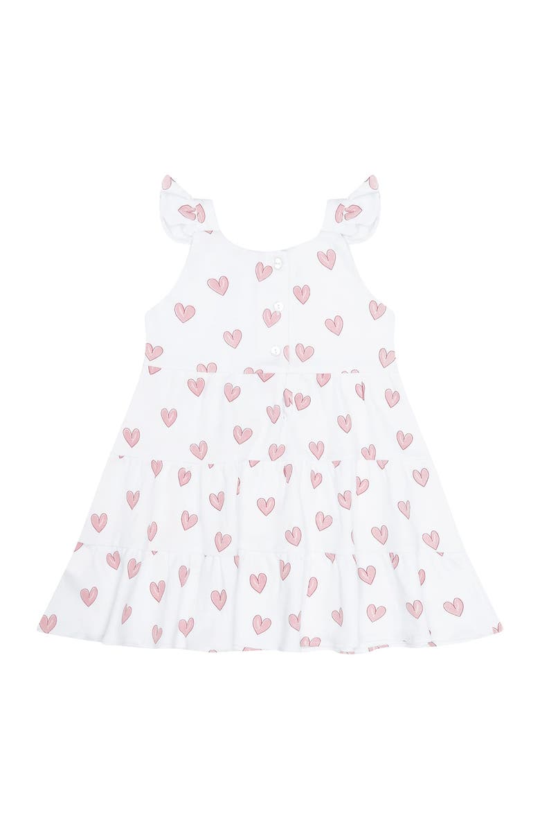 Nellapima Pink Heart Print Ruffle Dress - Toddler & Little Kid, Alternate, color, Pink