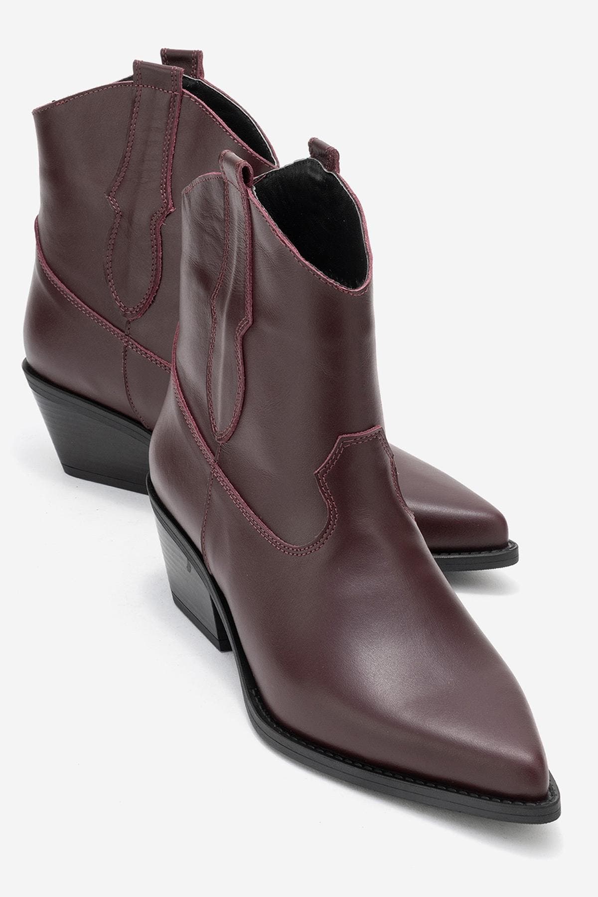 Elia Leather Western Boot, Alternate, color, Burgundy