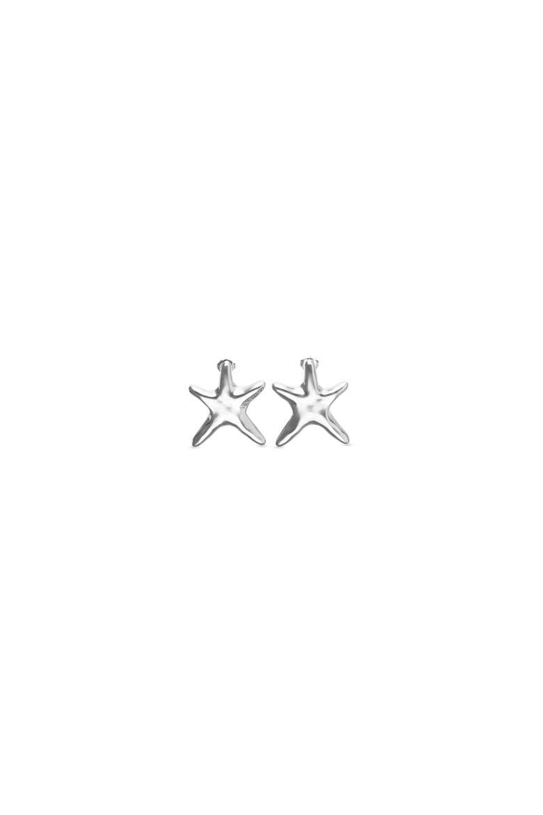 Medium Silver-tone Star Earrings, Main, color, Silver