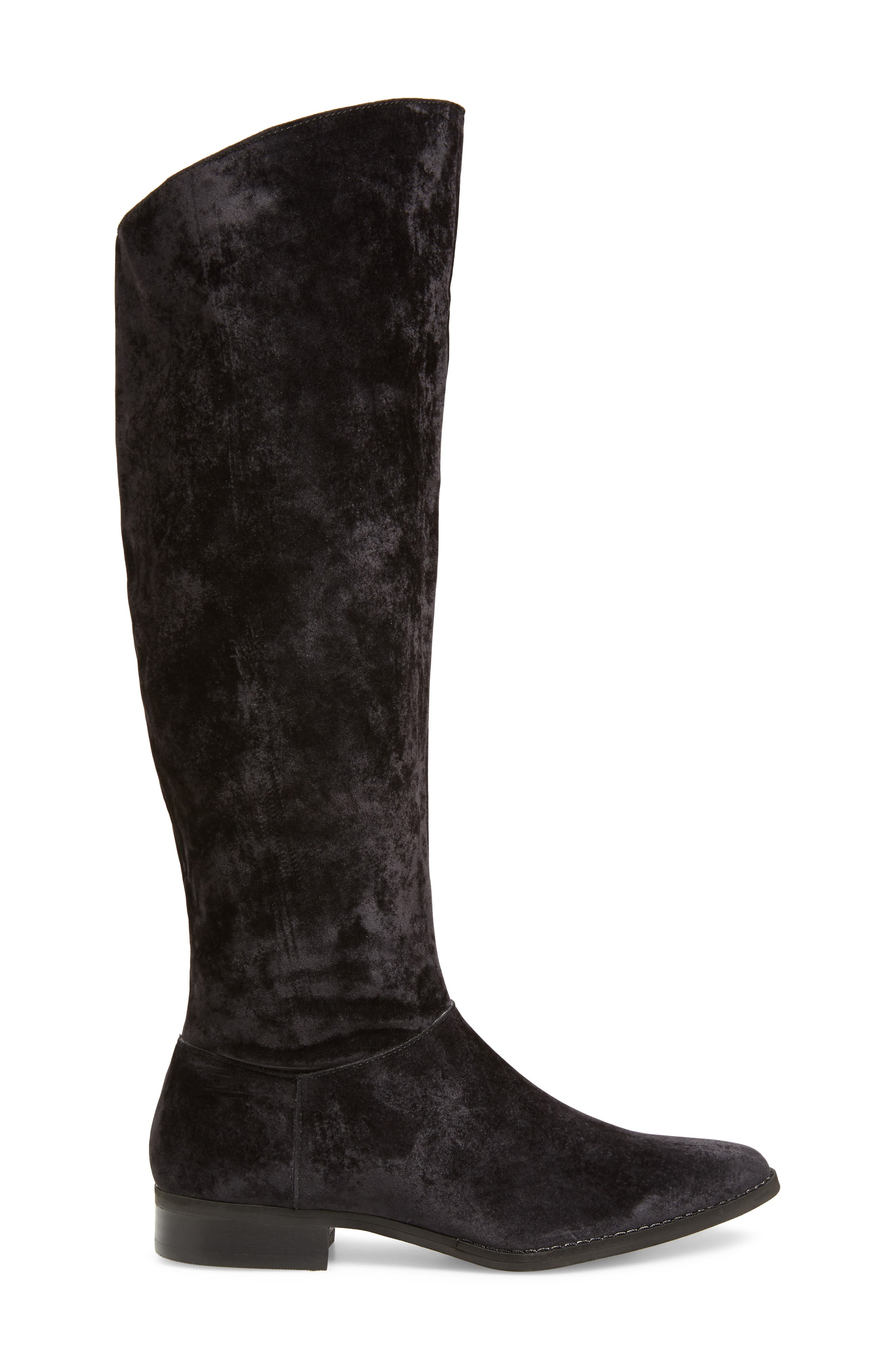Band of Gypsies Luna Knee High Boot, Alternate, color, BLACK SUEDED VELVET