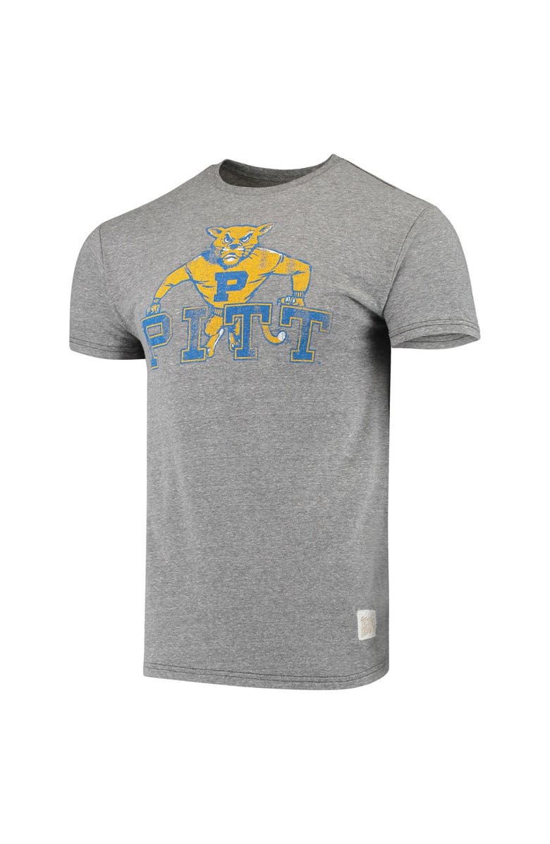 Retro Brand Men's Original Retro Brand Heathered Gray Pitt Panthers Team Vintage Tri-Blend T-Shirt, Alternate, color, 