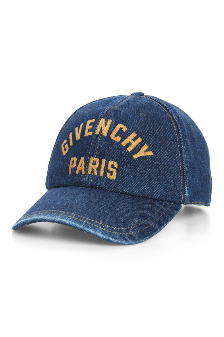 Logo Embroidered Denim Adjustable Baseball Cap, Main, color, INDIGO BLUE