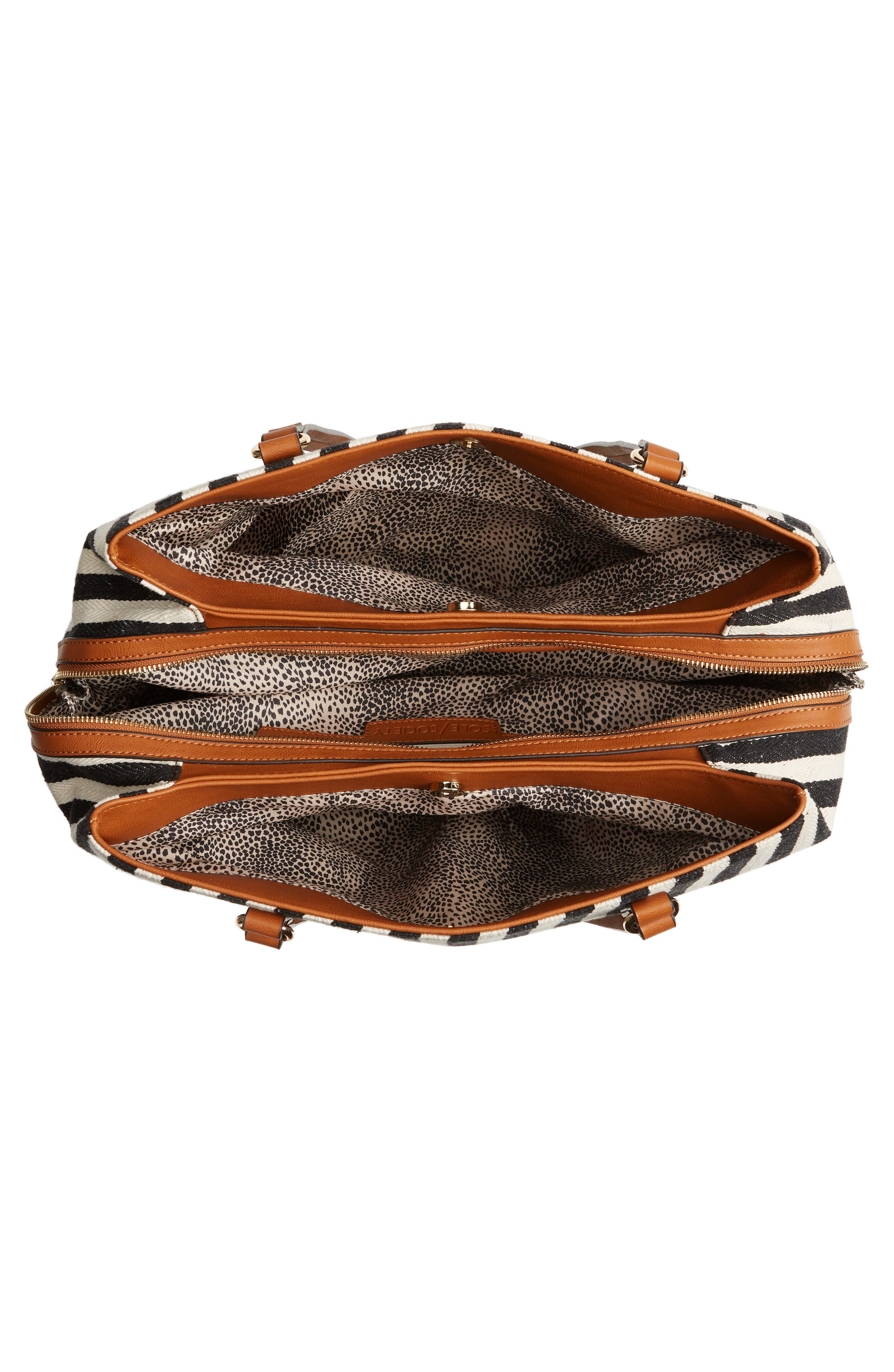 Sole Society 'Oversize Millie' Stripe Print Tote, Alternate, color, 