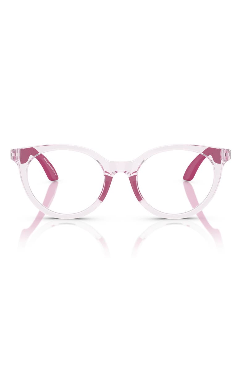 Emporio Armani 45mm Phantos Optical Glasses, Main, color, Shiny Pink / Demo Lens