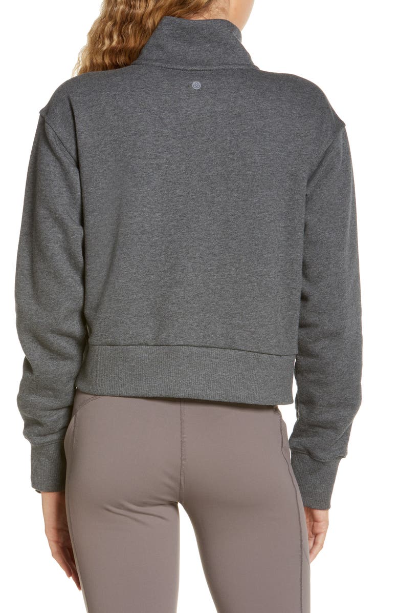 Zella Cara Lite Half Zip Crop Sweatshirt, Alternate, color,