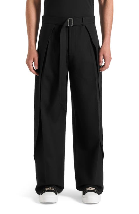 Charles Wide Fit Wrap Leg Tailored Trousers