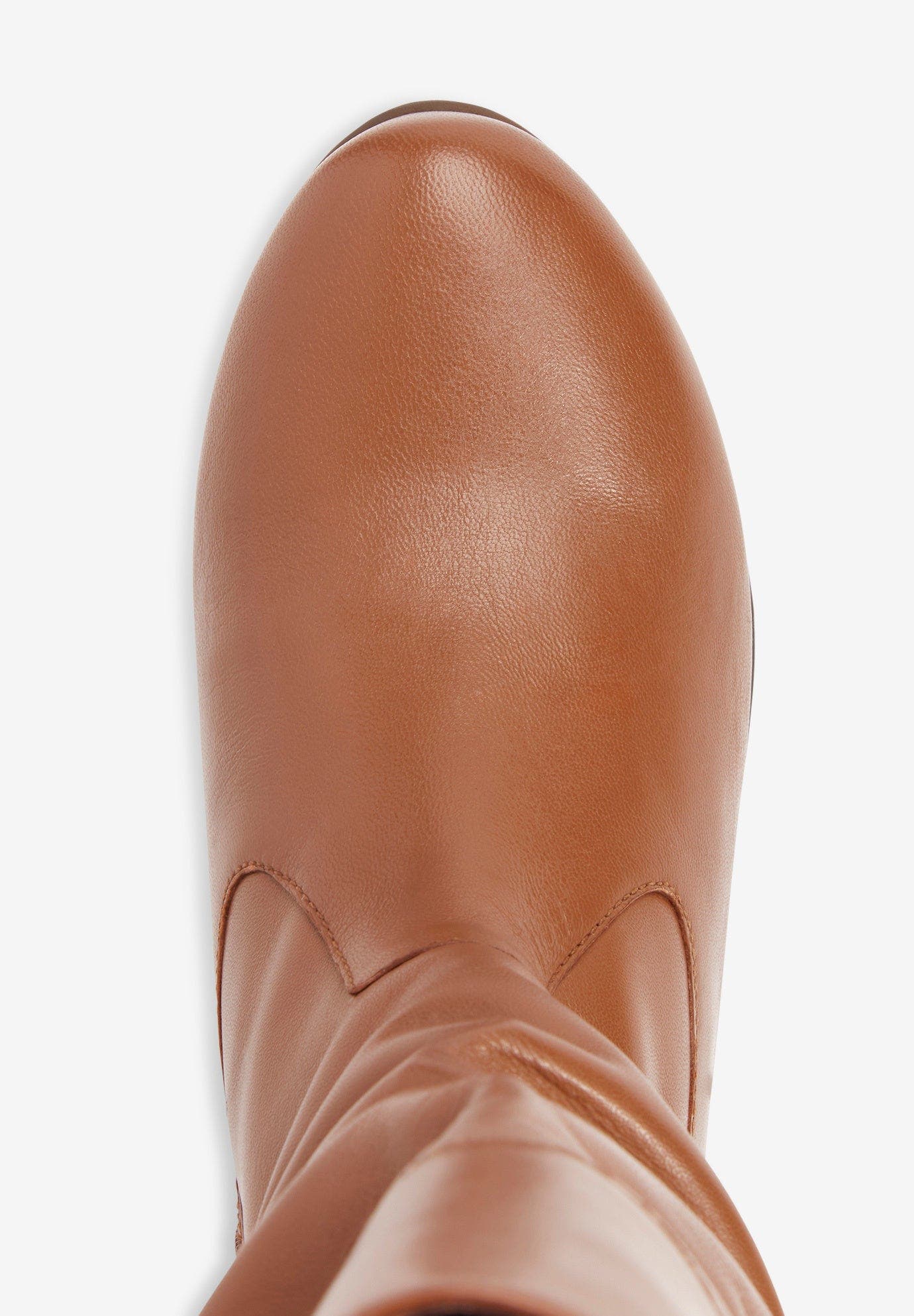The Monica Wide Calf Leather Boot, Alternate, color, DARK COGNAC