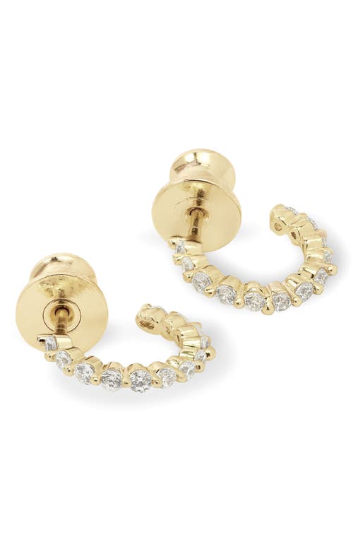 Melinda Maria She's an Icon Huggie Hoop Earrings in Gold-White 