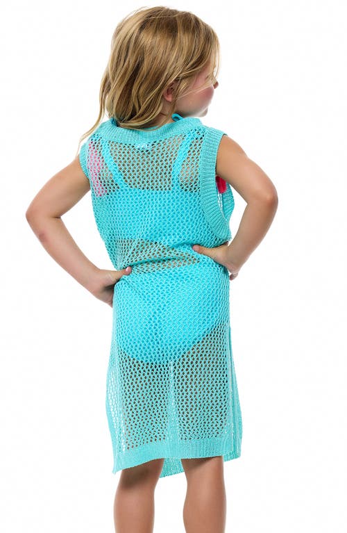 Beach Lingo Kids' Sheer Cover-up Dress In Seaspray
