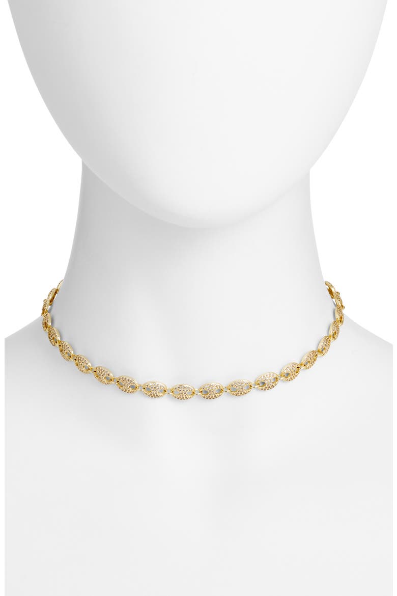Sparkle Mariner Chain Choker, Main, color, GOLD