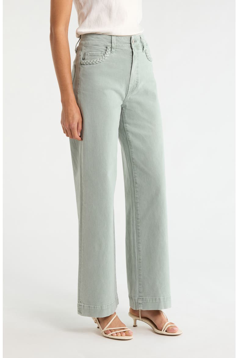 Anessa Braided Pocket High Waist Wide Leg Jeans, Alternate, color, VINTAGE SEAGLSS