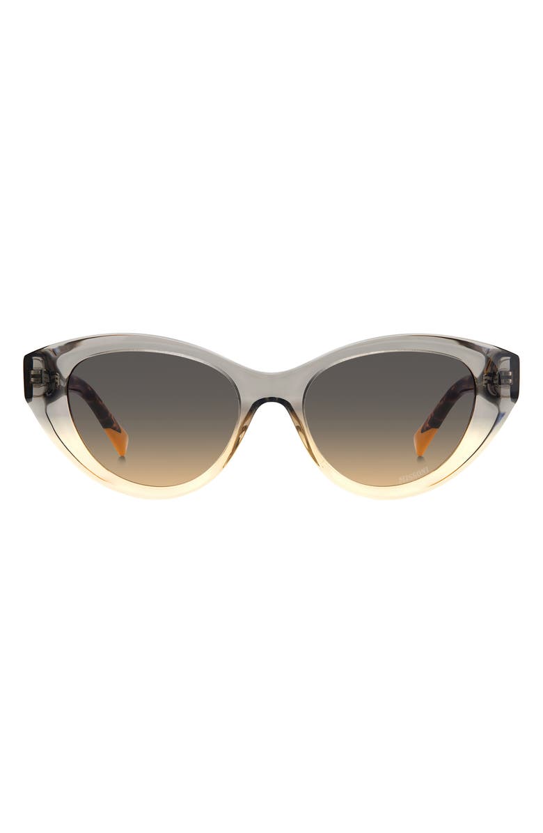 Missoni 53mm Oval Cat Eye Sunglasses, Main, color, Grey Ochre/ Brown Ochre
