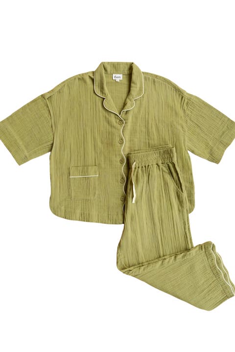 Cotton Cropped Leg Pajamas