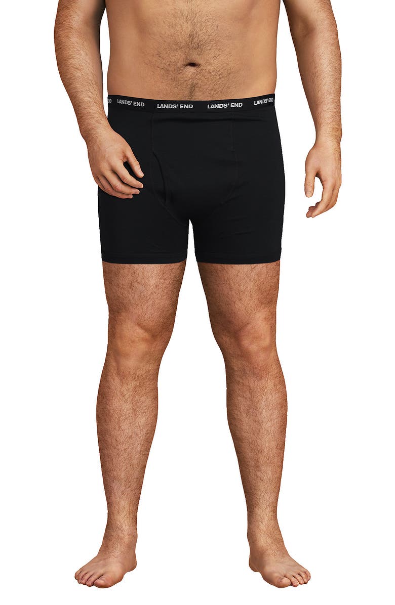 Lands' End Knit Boxer Brief Mixed 3 Pack, Alternate, color, Black