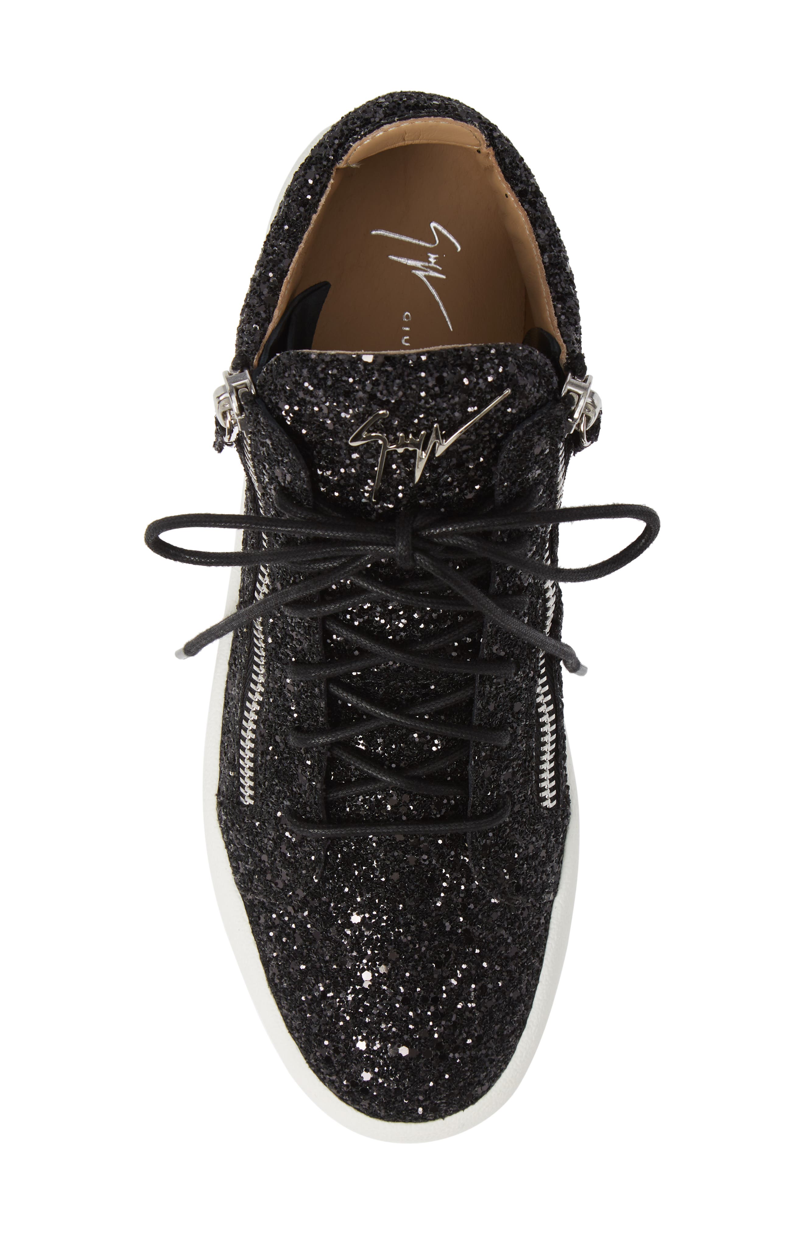 Giuseppe Zanotti Glitter Mid Top Sneaker, Alternate, color, 